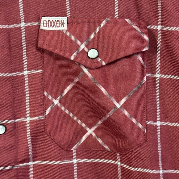 Dixxon The Underground Flannel Men’s Size Large Long Sleeve Pearl Snap Red NWOT - Picture 16 of 16